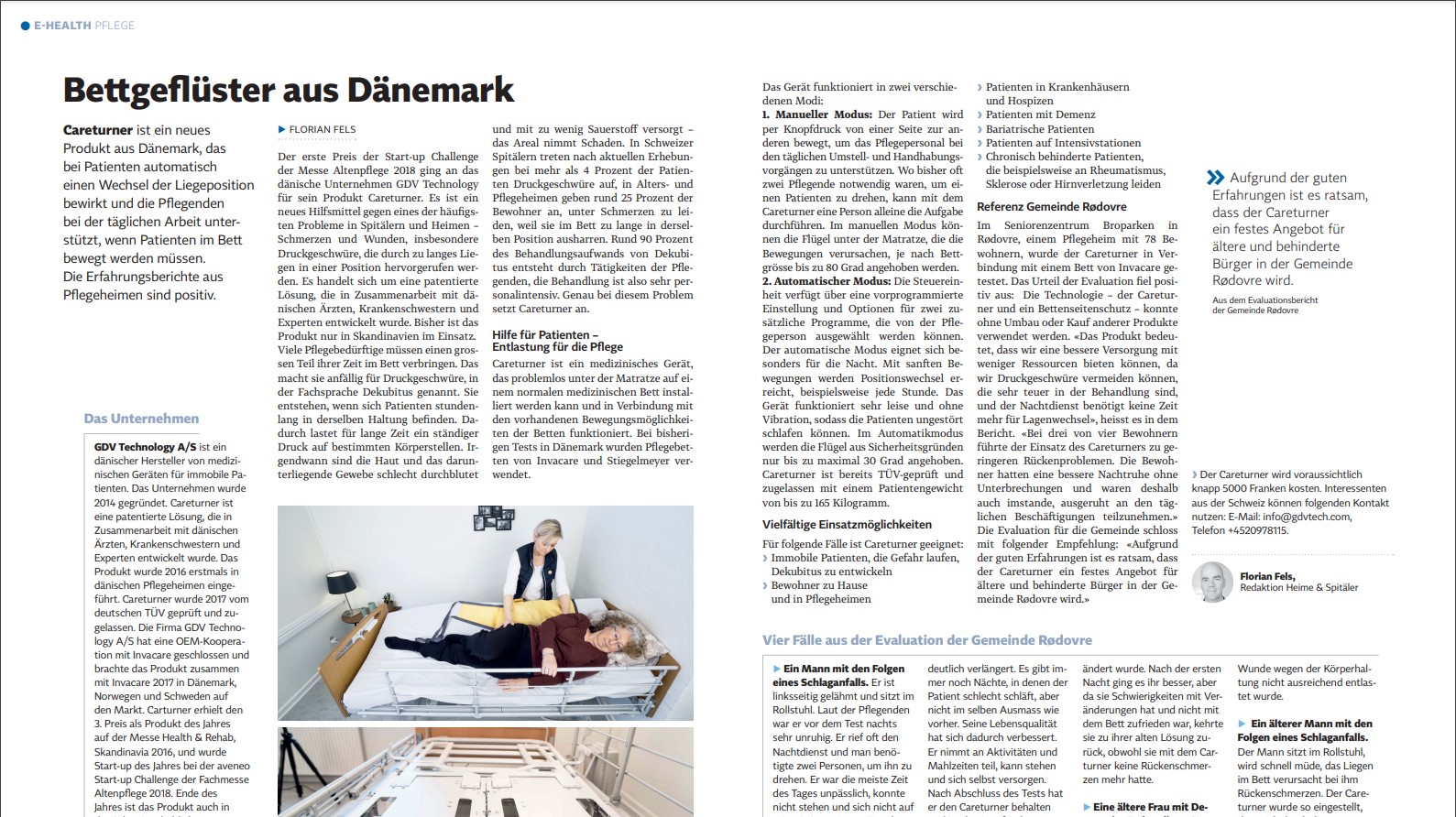 Innovative nursing bed solution from Denmark Innovative nursing bed solution from Denmark - Careturner A/S